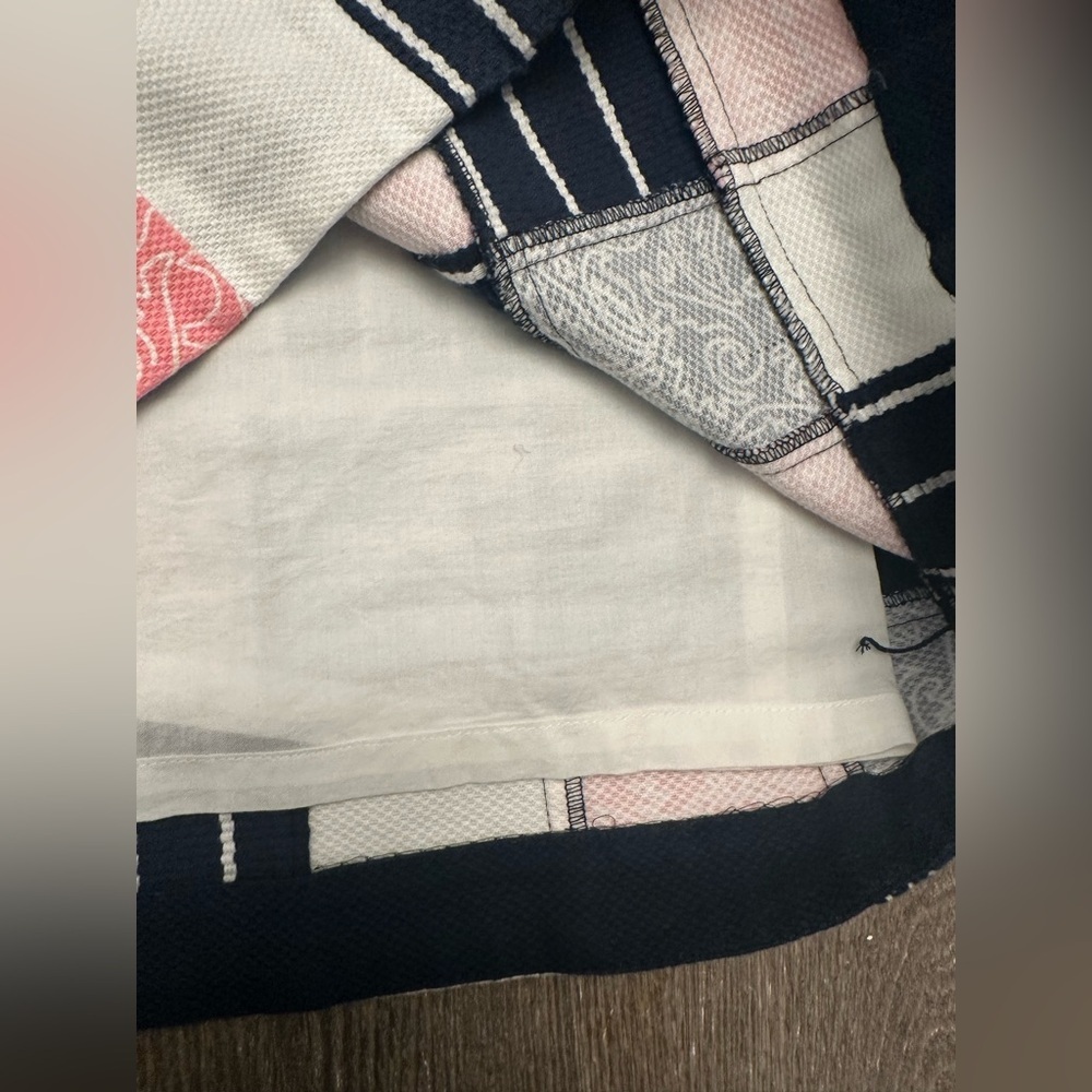 Vineyard Vines Navy And Pink Patchwork Mini Skirt… - image 2